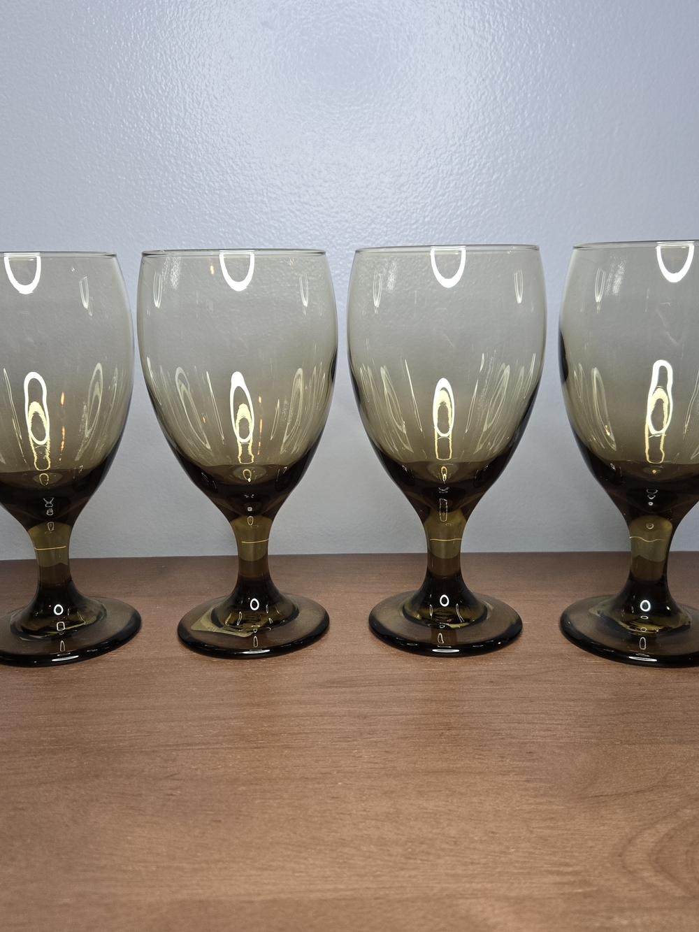 Libbey Amber-Tinted Stemmed Wine Glasses - Set of 4
